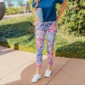 NWT Simply Southern Multicolor Rainforest Palm Pants size Large